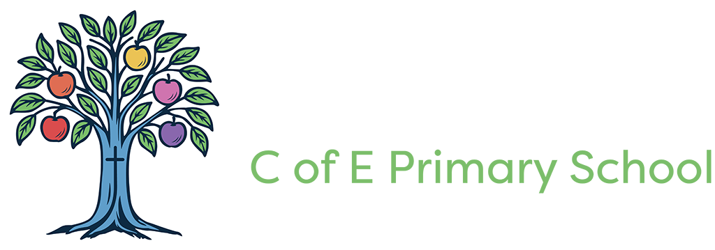 Hall Orchard C of E Primary School-Linear Logo-Colour White